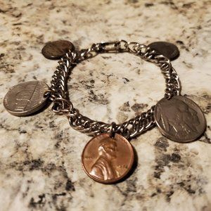 Vintage Coin Charm Bracelet